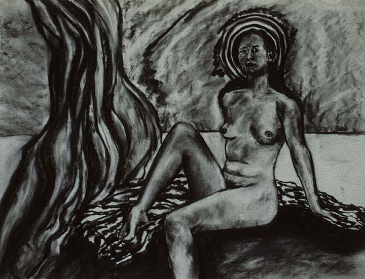 She Is charcoal drawing by Zoras Garden Lore Stephan