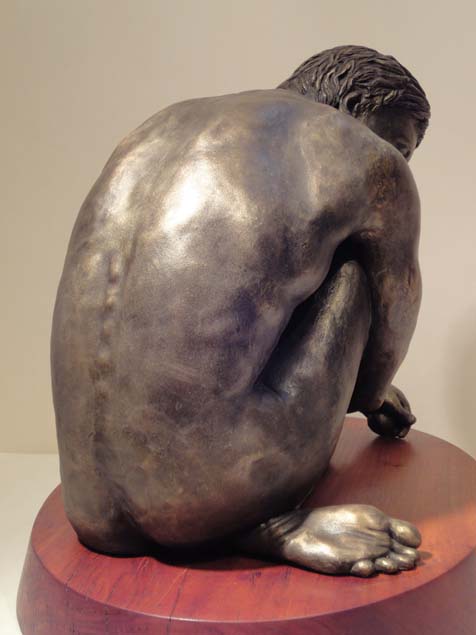 Peaceful Warrior sculpture in cold cast bronze